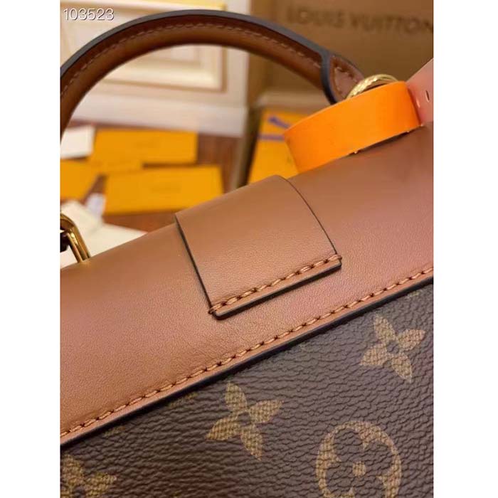 Louis Vuitton LV Women Locky BB Bag Brown Monogram Coated Canvas Smooth Cowhide