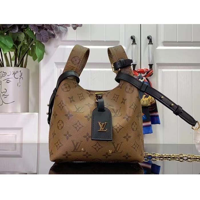 Louis Vuitton LV Women Atlantis BB Monogram Reverse Coated Canvas Cowhide Leather