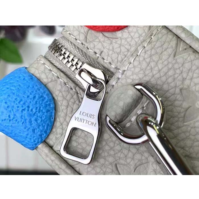 Louis Vuitton LV Unisex Mini Soft Trunk Chalk Taurillon Monogram Embossed Cowhide Leather