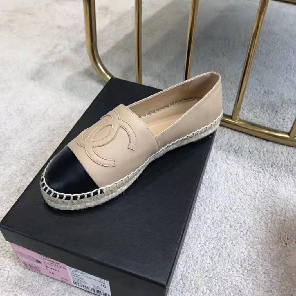 Chanel Women Espadrilles in Lambskin Leather-Beige