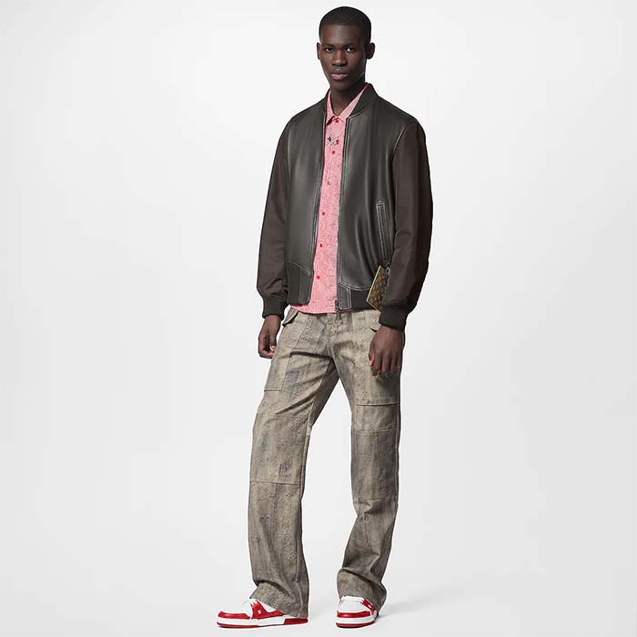 Louis Vuitton Unisex LV Trainer Sneaker Red Mini Monogram Embossed Calf Leather