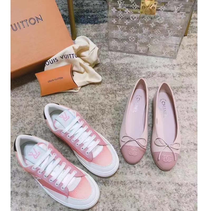 Louis Vuitton LV Women Charlie Sneaker Rose Clair Pink Recycled Rubber LV Initials