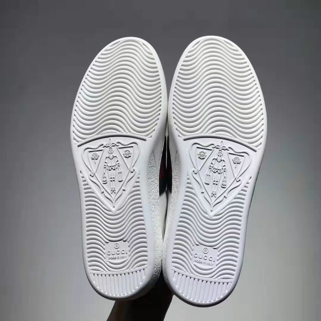 Gucci GG Unisex Ace Sneaker with Cherry White Leather Green Red Web