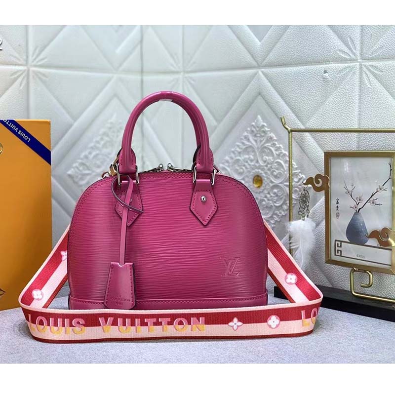 Louis Vuitton LV Women Alma BB Handbag Pink Epi Grained Cowhide Leather