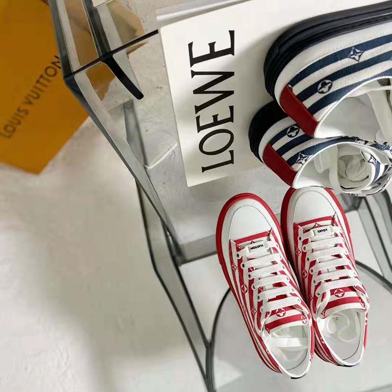 Louis Vuitton Women LV Escale Stellar Sneaker Cotton Canvas Monogram Flowers-Red