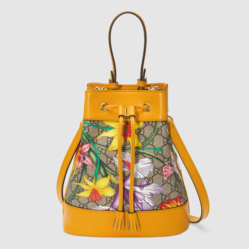 Gucci GG Women Ophidia GG Flora Small Bucket Bag
