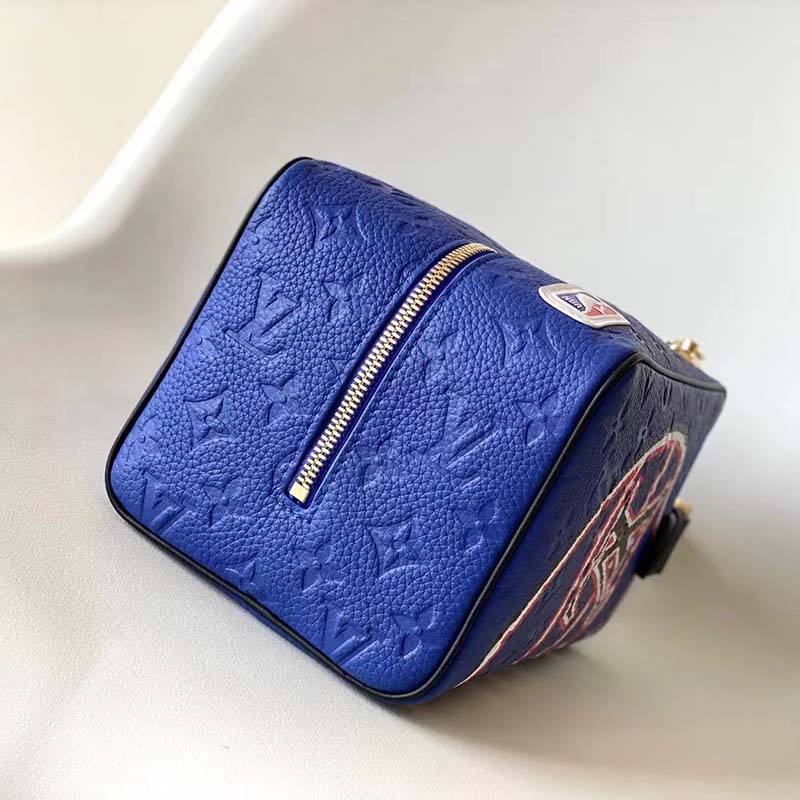 Louis Vuitton LV Unisex LV x NBA Dopp Kit Blue Embossed Taurillon Leather