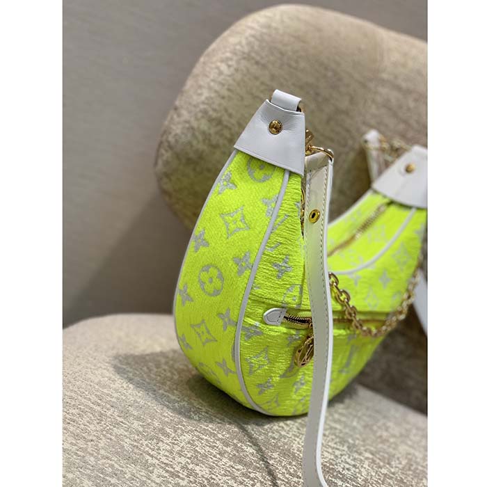 Louis Vuitton LV Unisex Loop Half-Moon Baguette Bag Yellow Monogram Jacquard Velvet