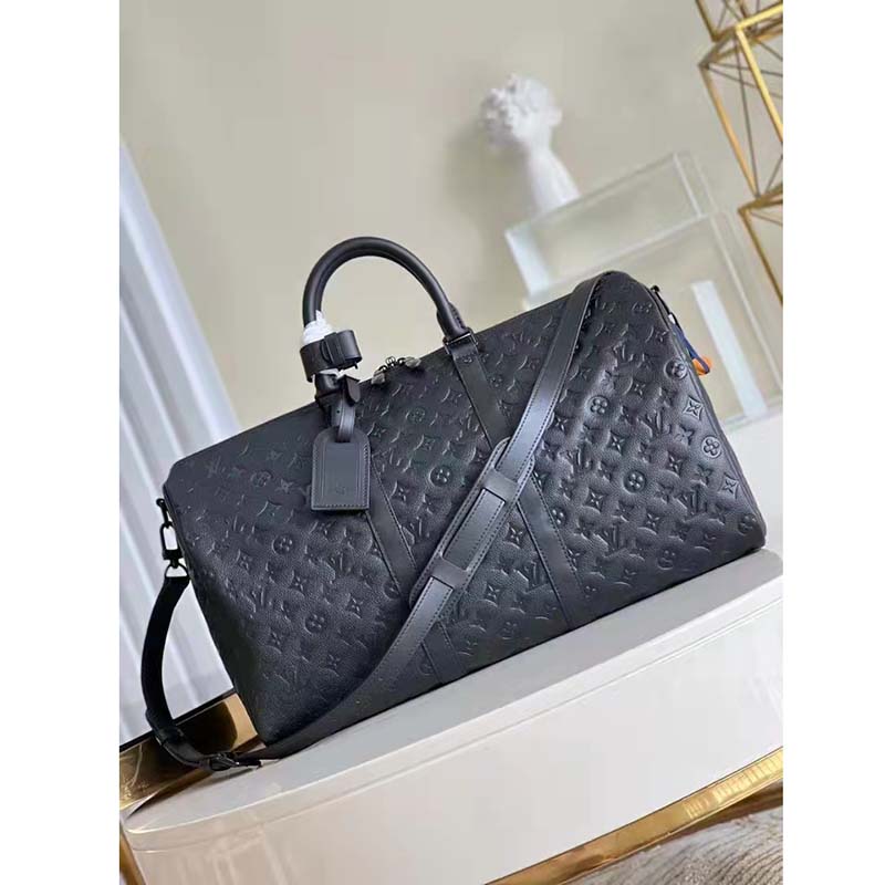 Louis Vuitton LV Unisex Keepall Bandoulière 50 Bag Black Taurillon Monogram Leather
