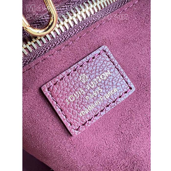 Louis Vuitton LV Unisex Neverfull MM Wine Red Monogram Empreinte Embossed Grained Cowhide Leather