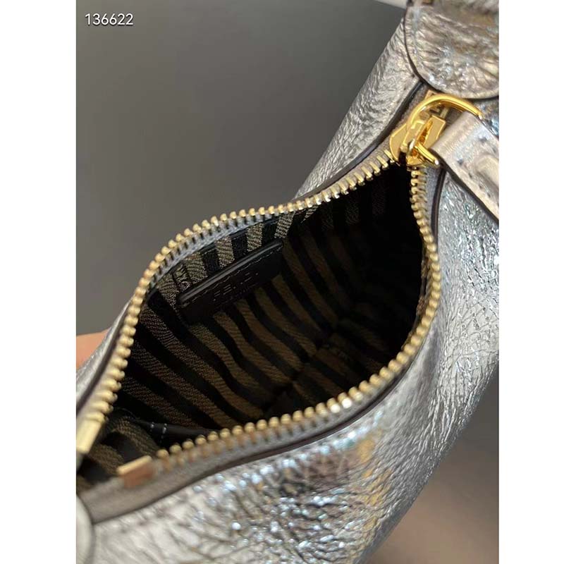 Fendi Women FF Fendigraphy Silver Leather Charm