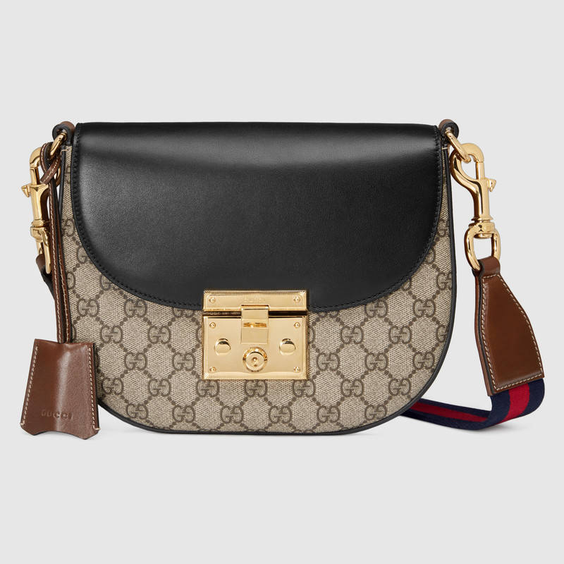 Gucci Padlock Medium GG Supreme Canvas Bag with Leather Top
