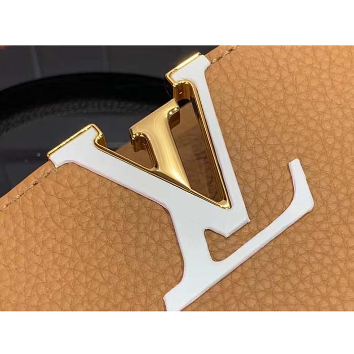 Louis Vuitton LV Women Capucines MM Handbag Hazelnut Brown Taurillon Cowhide Leather