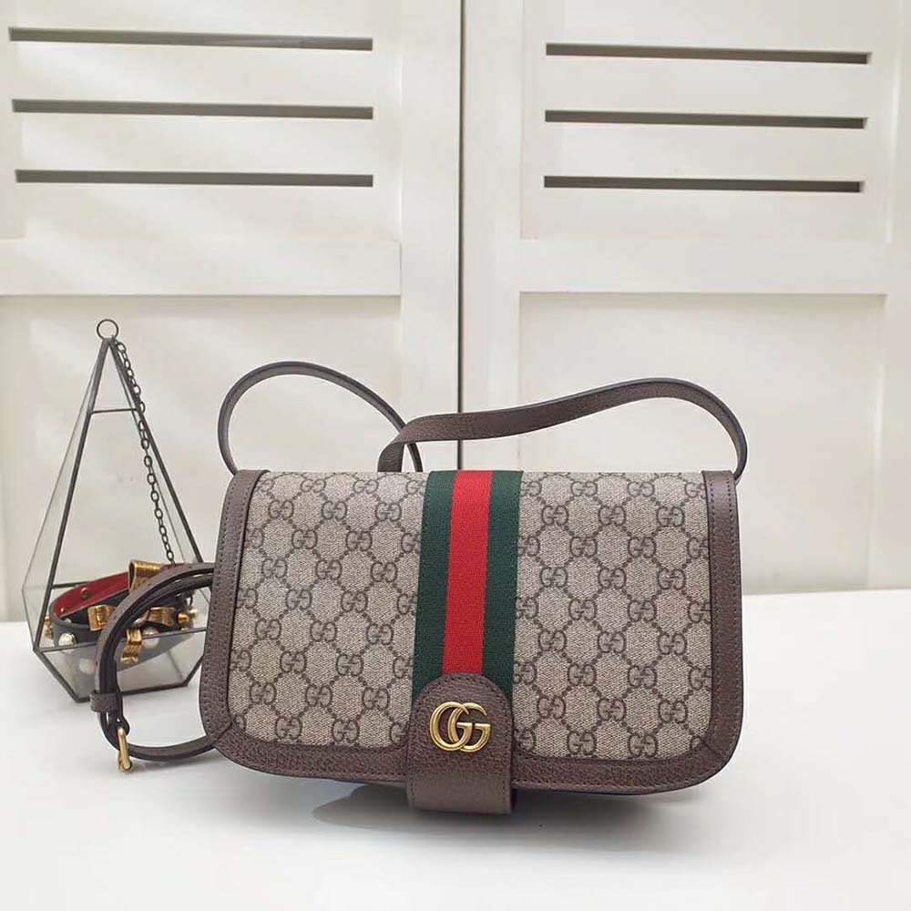 Gucci GG Unisex Ophidia GG Messenger Bag-Brown