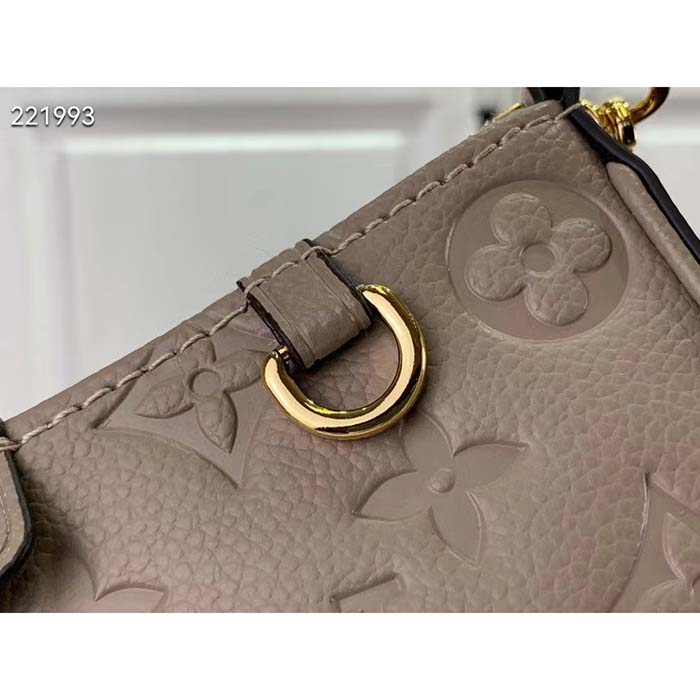Louis Vuitton LV Women Easy Pouch On Strap Beige Embossed Monogram Empreinte Cowhide Leather
