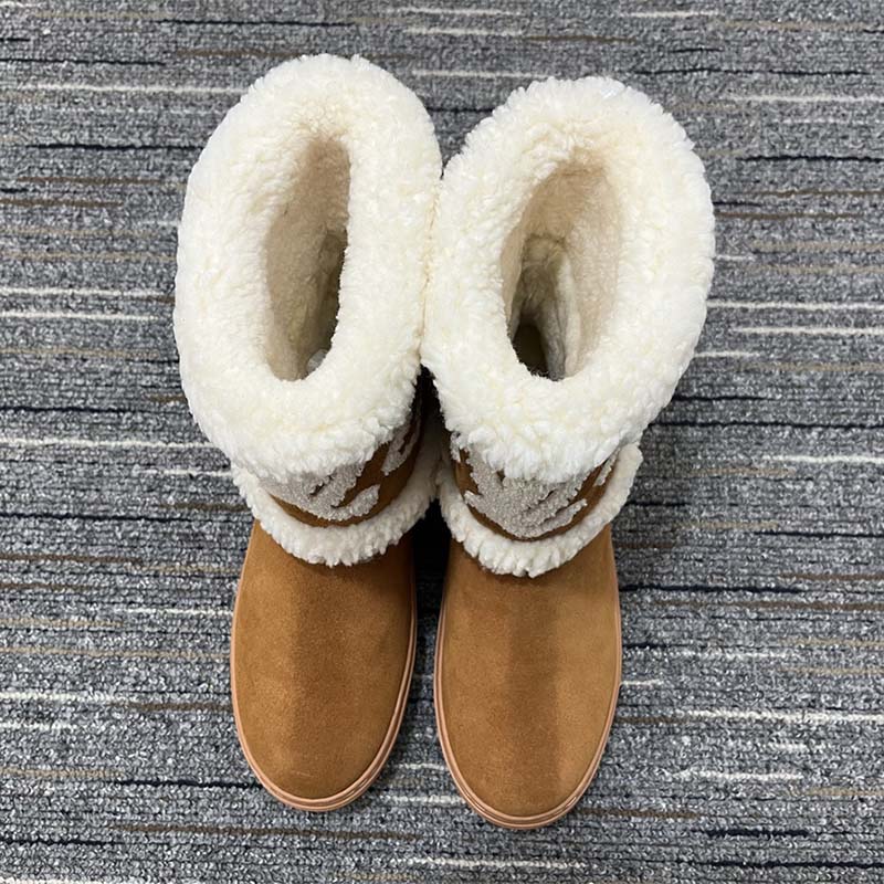 Louis Vuitton Women LV Snowdrop Flat Ankle Boot Brown Suede Calf Leather Shearling Wool