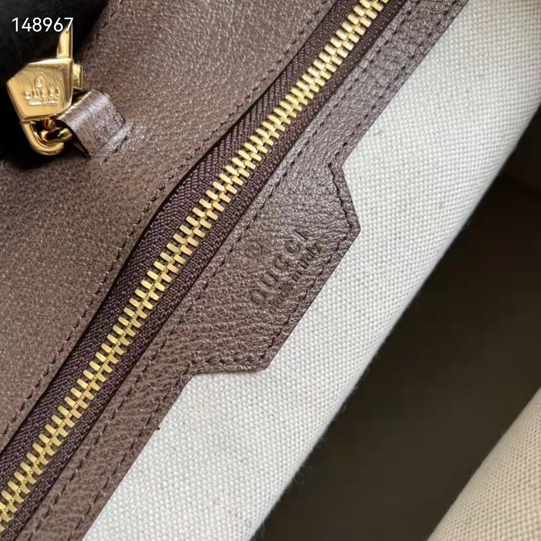 Gucci Unisex Tote Bag Jumbo GG Camel Ebony Jumbo GG Canvas