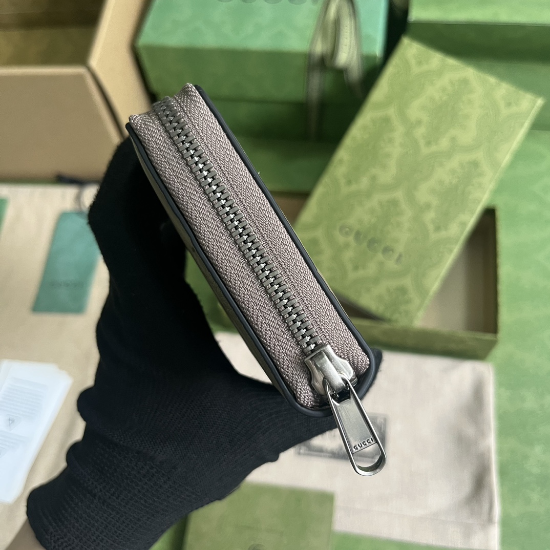 Gucci Unisex Ophidia Jumbo GG Continental Wallet Taupe Leather Double G