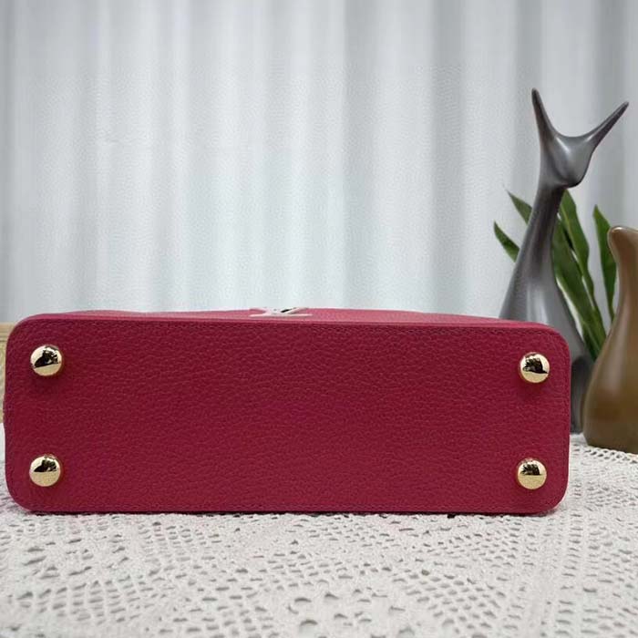 Louis Vuitton LV Women Capucines BB Handbag Magenta Jasmine Pink Taurillon Cowhide Leather