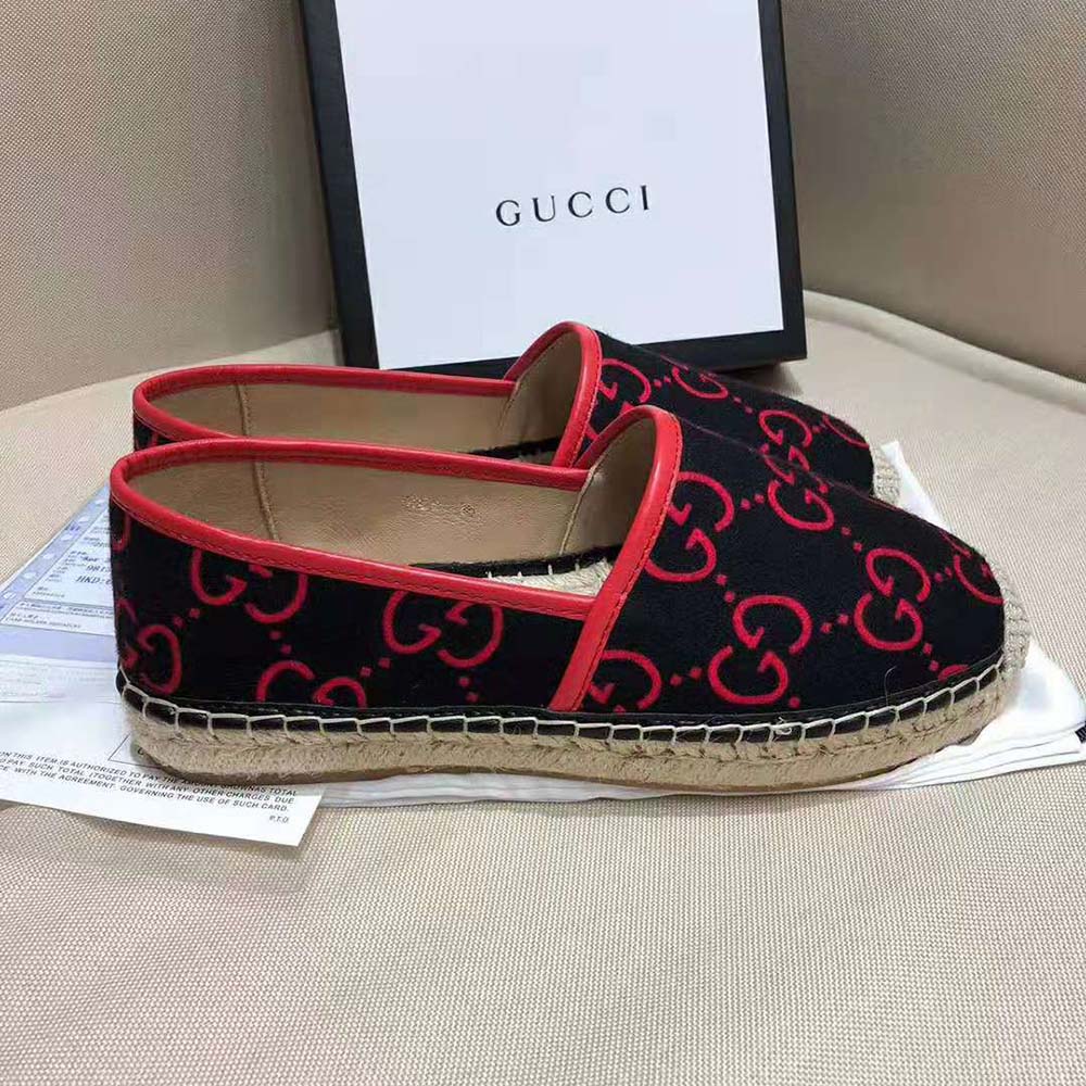 Gucci Women GG Terry Cloth Espadrille 2 cm Platform-Navy