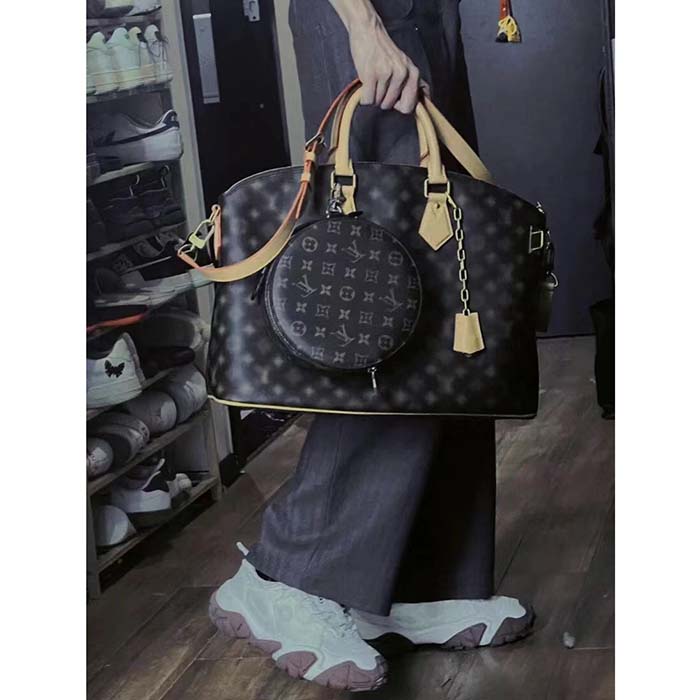 Louis Vuitton LV Unisex Audio Case Monogram Macassar Coated Canvas Black Cowhide