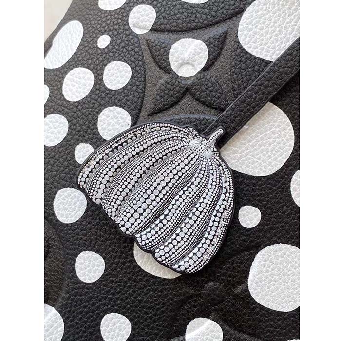 Louis Vuitton Women LVxYK Neverfull MM Tote Black White Embossed Grained Monogram Empreinte Cowhide