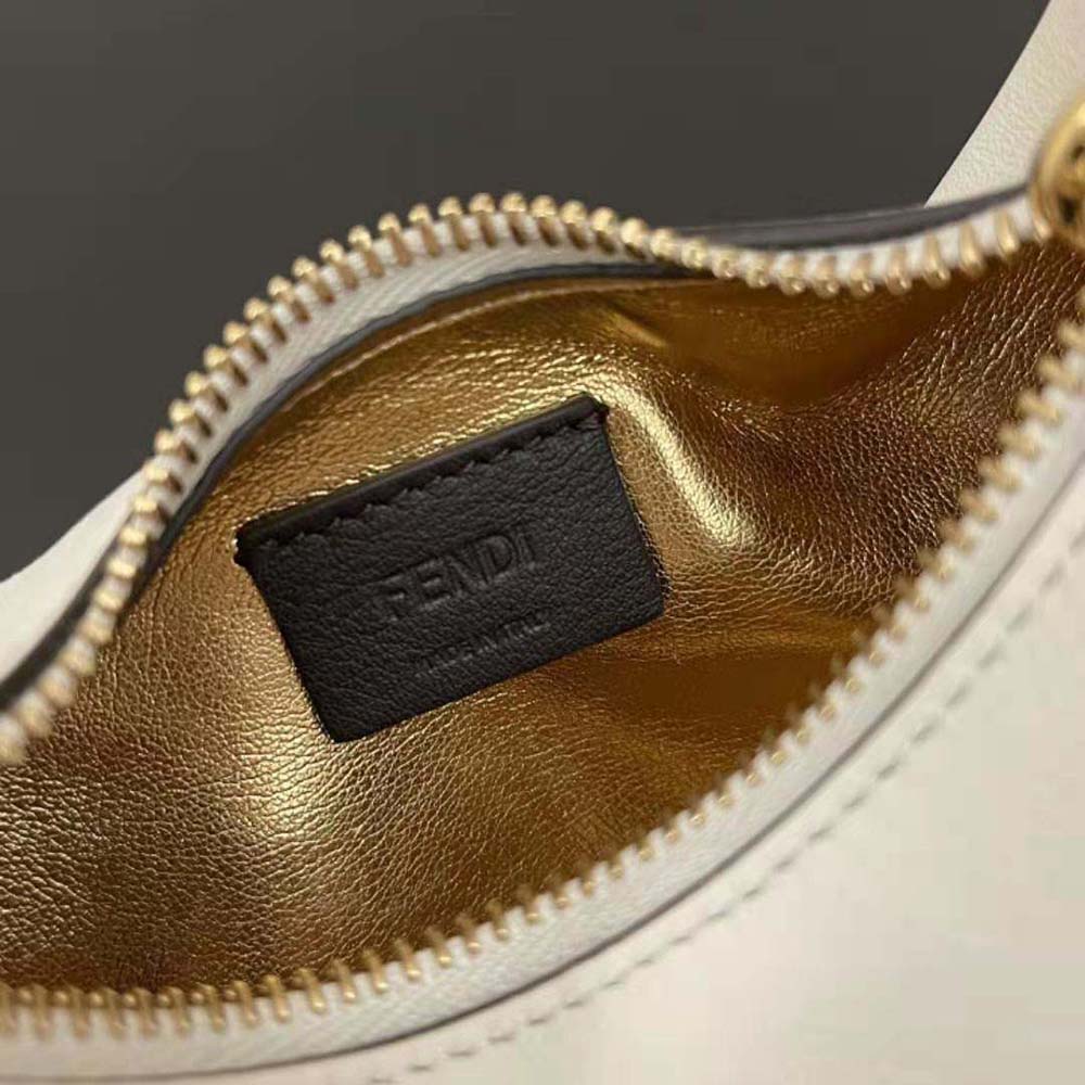 Fendi Women Nano Fendigraphy White Leather Charm