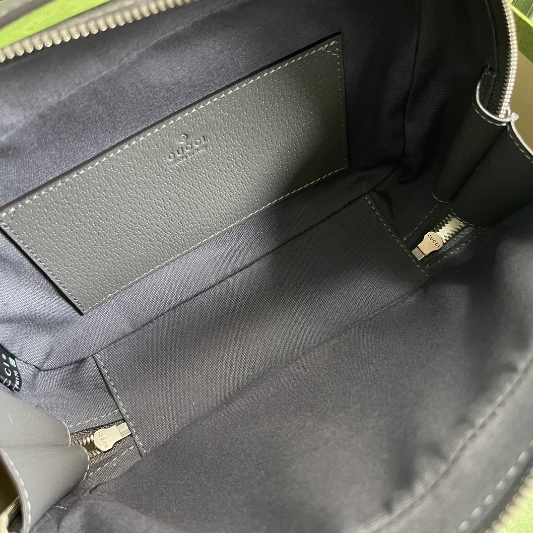 Gucci Unisex Ophidia Small Shoulder Bag Grey Black GG Supreme Canvas