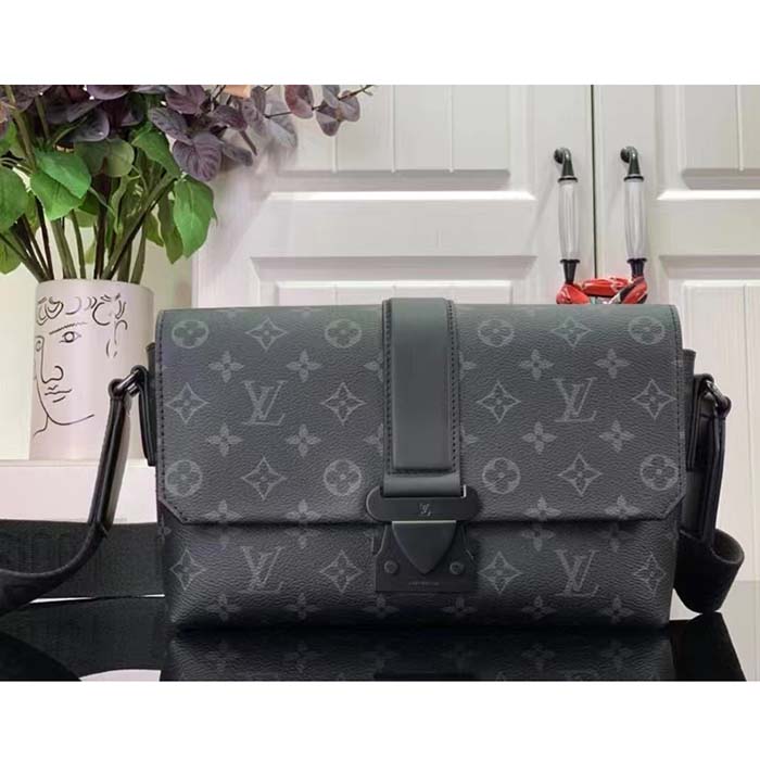 Louis Vuitton LV Unisex S-Cape Messenger Monogram Eclipse Coated Canvas Cowhide Leather