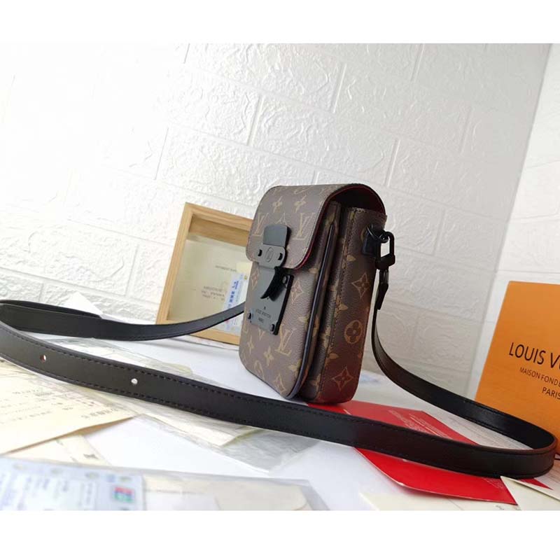 Louis Vuitton LV Unisex S-Lock Vertical Wearable Wallet Monogram Macassar Coated Canvas