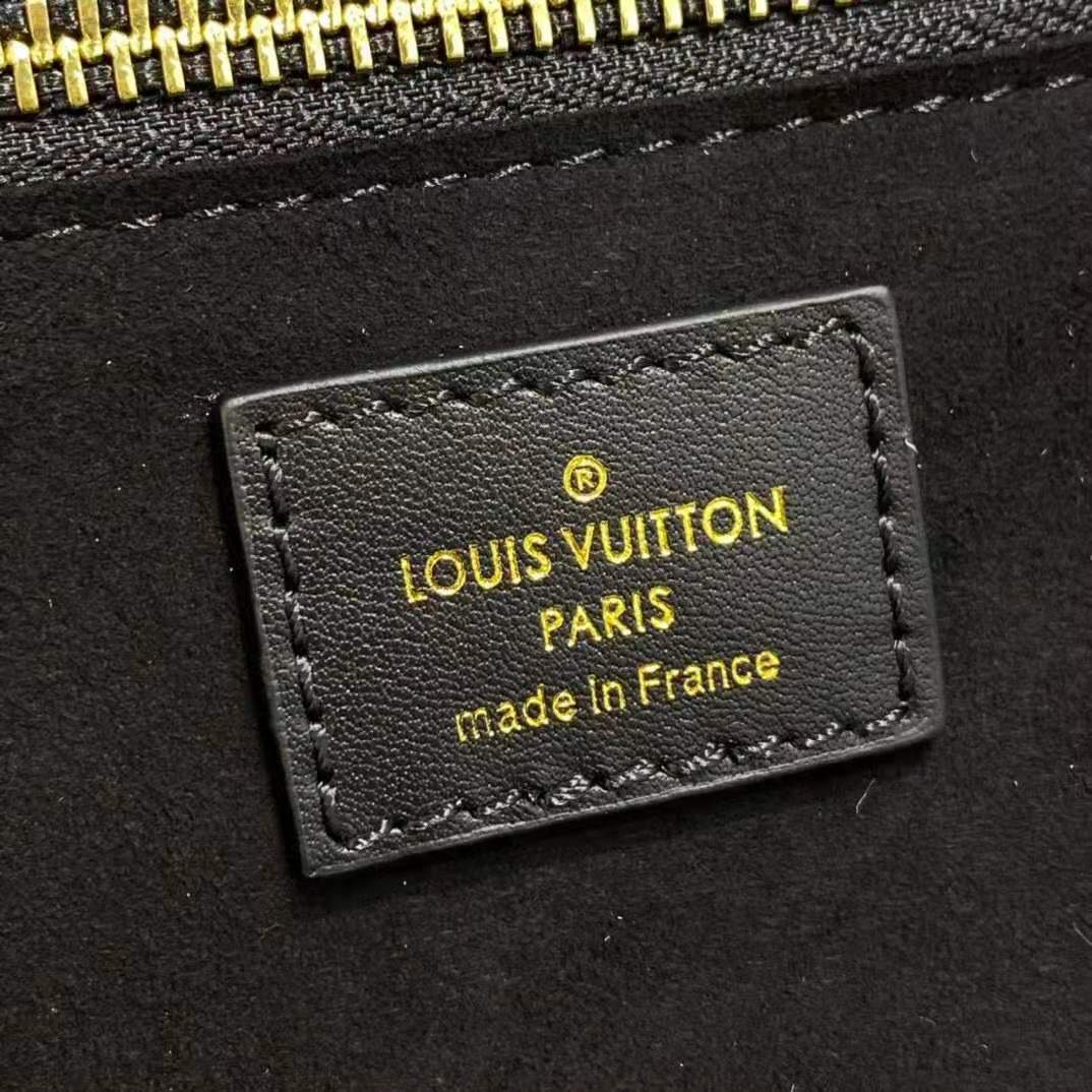 Louis Vuitton LV Women Neverfull MM Tote Bag Wild at Heart Black Embossed Supple Grained Cowhide