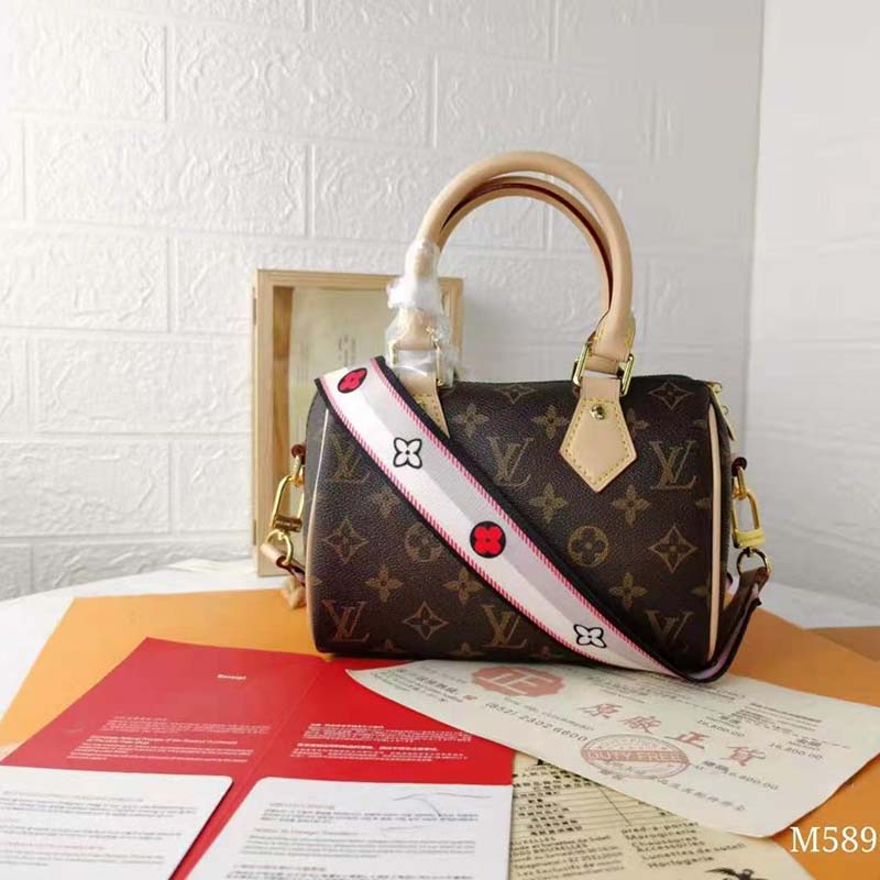 Louis Vuitton LV Women Speedy Bandoulière 20 Handbag Black Monogram Coated Canvas