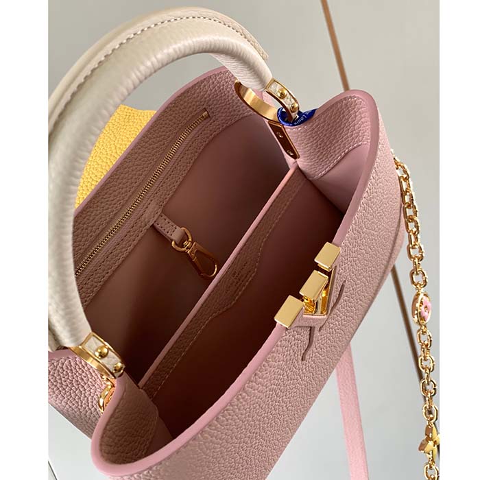 Louis Vuitton LV Women Capucines BB Powdered Beige Taurillon Leather