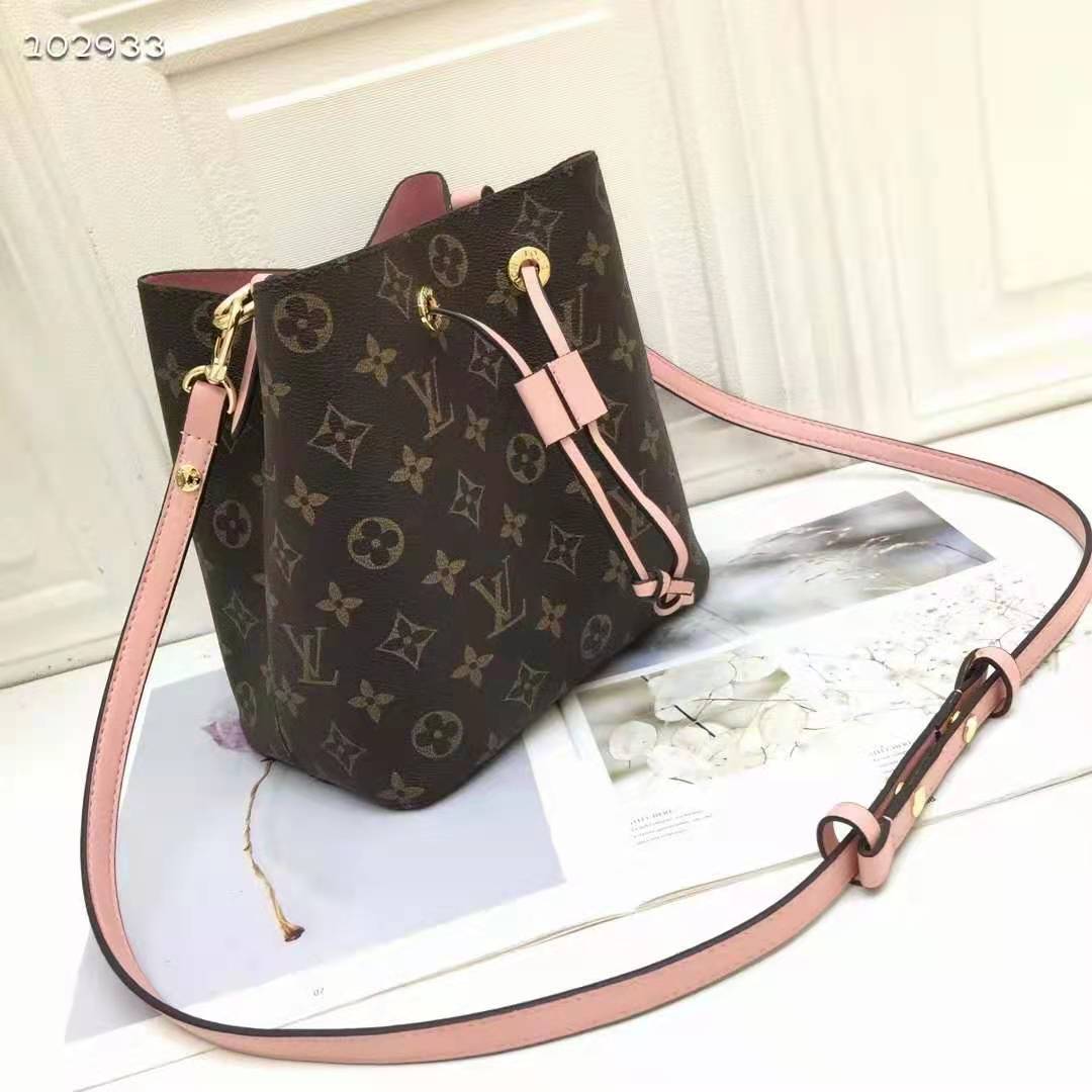 Louis Vuitton Women NéoNoé Bucket Bag Rose Poudré Pink Monogram Coated Canvas