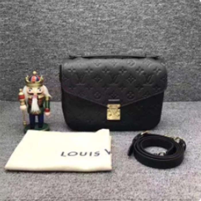 Louis Vuitton LV Women Pochette Métis Bag Black Monogram Grained Cowhide Leather