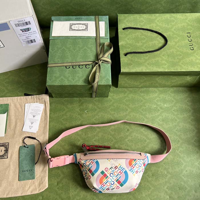 Gucci Unisex GG The North Face x Gucci Belt Bag Pink Leather Zipper Closure