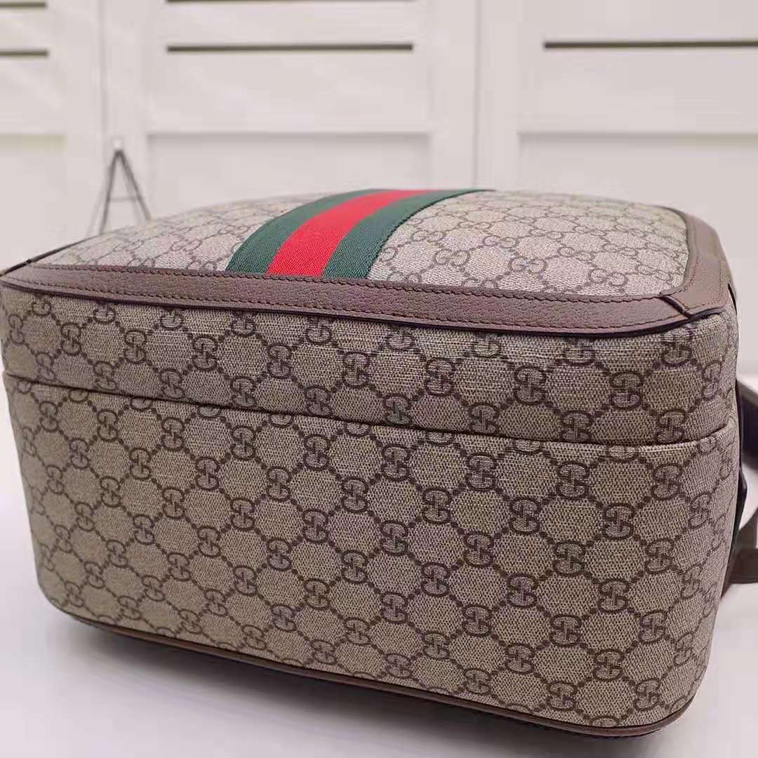Gucci GG Unisex Ophidia GG Medium Backpack in Beige/Ebony GG Supreme Canvas