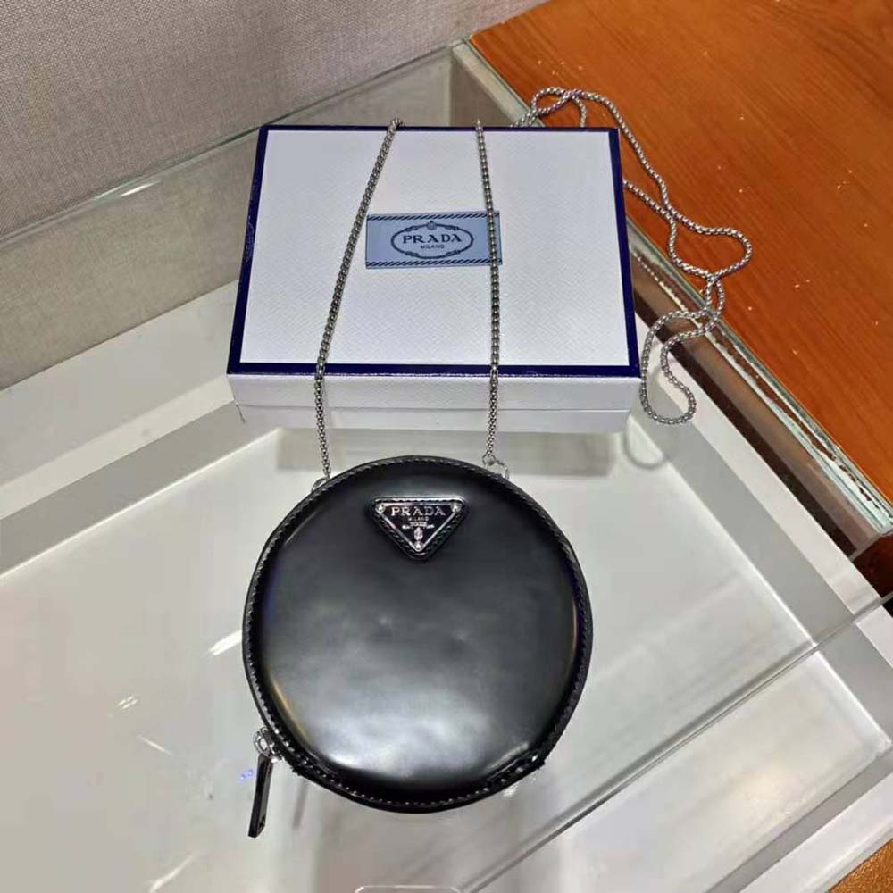 Prada Women Brushed Leather Mini-Pouch