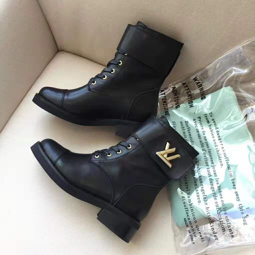 Louis Vuitton LV Women Wonderland Ranger Boot in Plain Calf Leather-Black