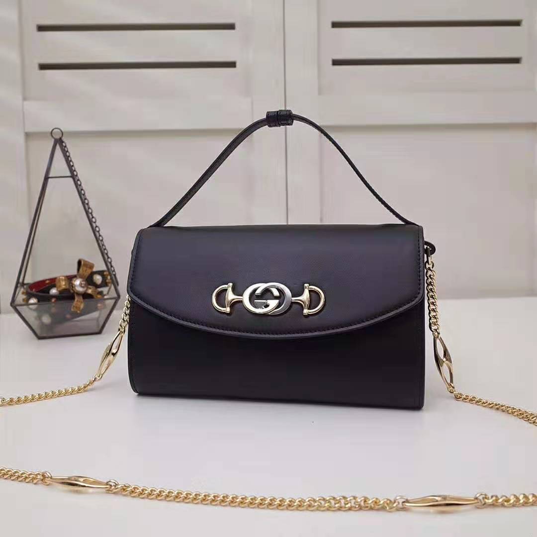 Gucci GG Women Gucci Zumi Smooth Leather Small Shoulder Bag with Interlocking G Horsebit