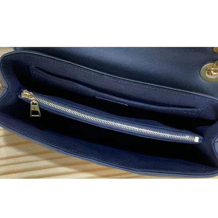 Louis Vuitton LV Women New Wave Chain Bag MM Handbag Black Smooth Cowhide