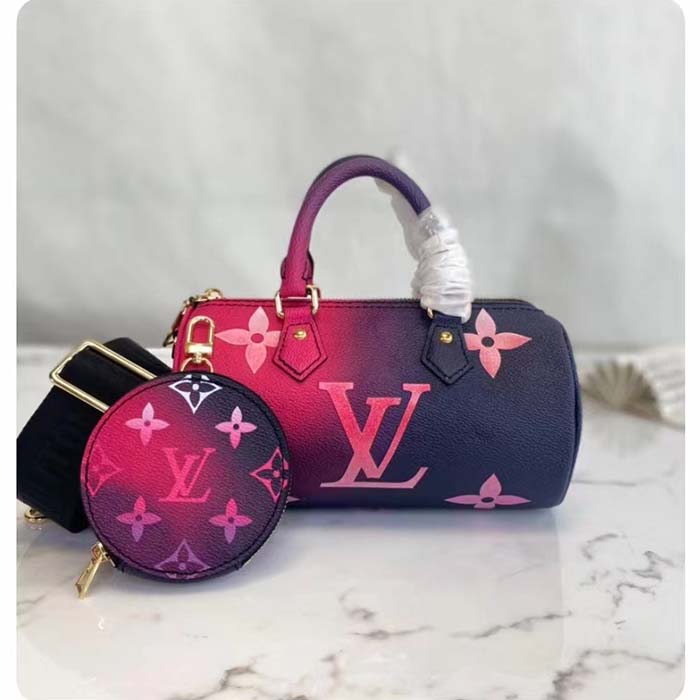 Louis Vuitton LV Women Papillon BB Handbag Midnight Fuchsia Monogram Coated Canvas