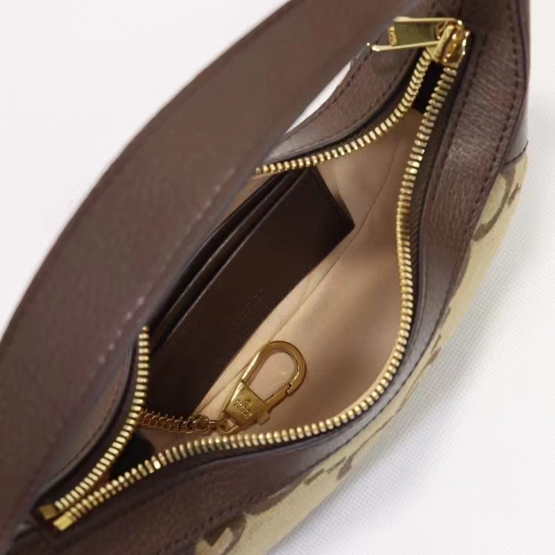 Gucci Unisex Ophidia Jumbo GG Mini Bag Camel Ebony Canvas Double G