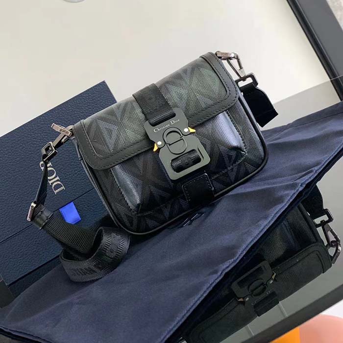 Dior Unisex Mini Hit The Road Bag Black CD Diamond Canvas