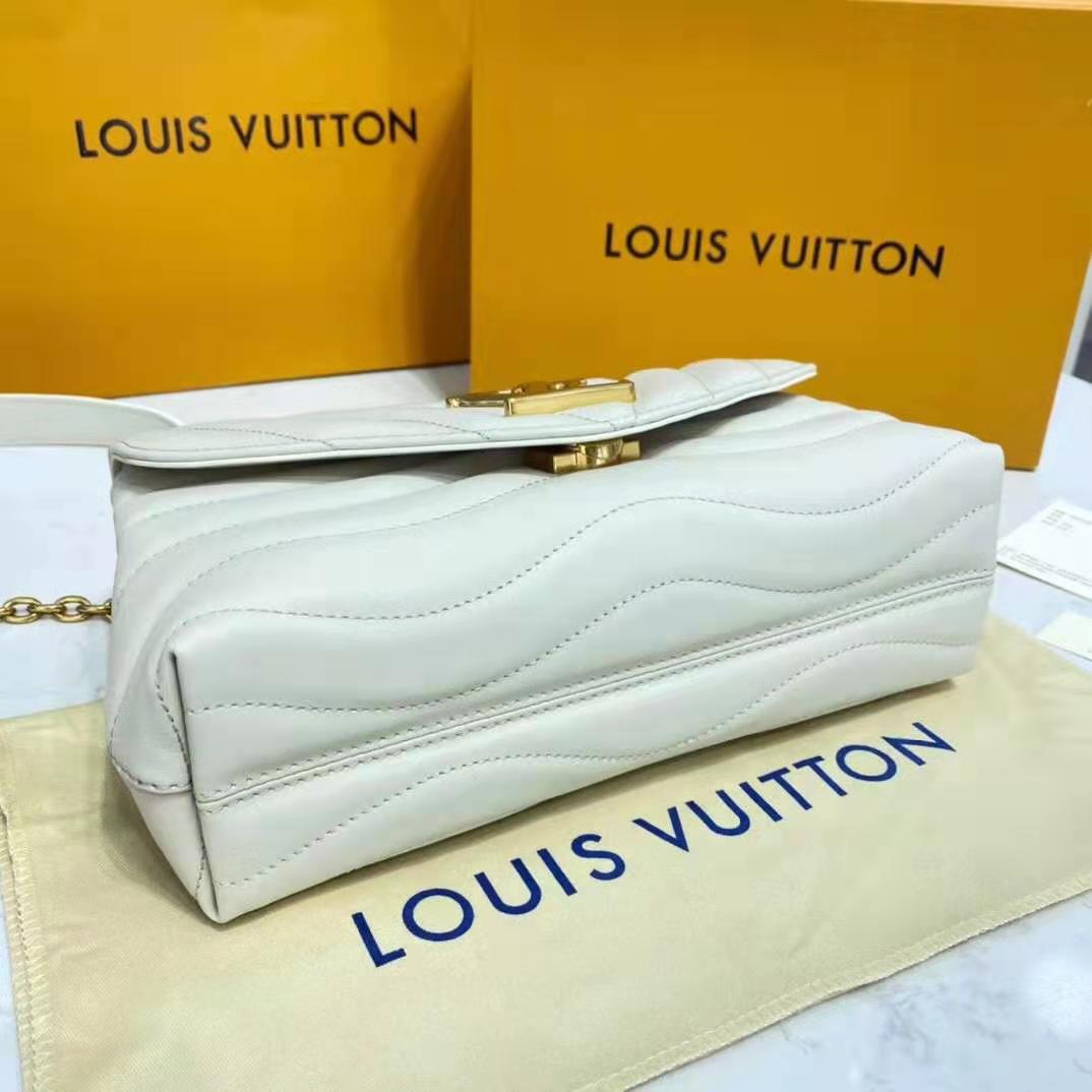 Louis Vuitton LV Women New Wave Chain Bag Handbag White Smooth Cowhide Leather
