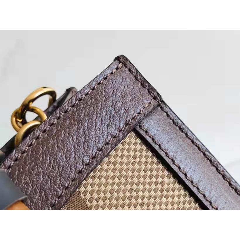 Gucci Women Gucci Diana Jumbo GG Small Tote Bag Double G Camel Canvas