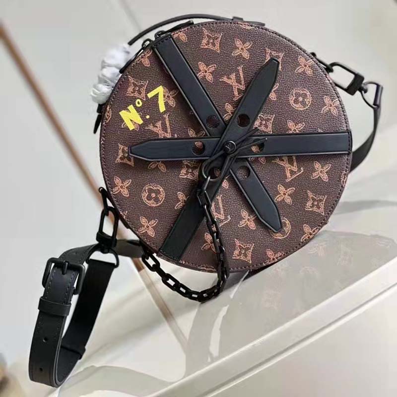 Louis Vuitton LV Unisex Wheel Box Brown Monogram Coated Canvas Cowhide Leather
