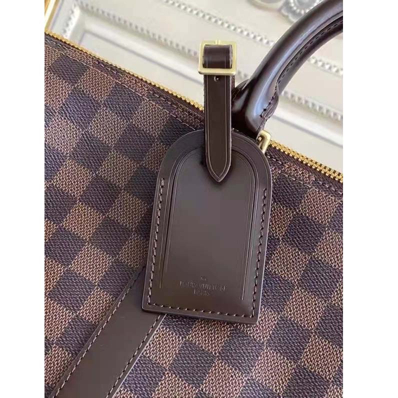 Louis Vuitton LV Unisex Keepall Bandoulière 55 Brown Coated Canvas Cowhide Leather