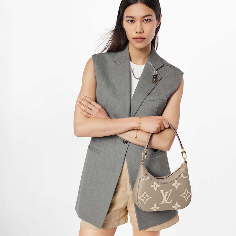 Louis Vuitton LV Women Bagatelle Mini Hobo Handbag Monogram Empreinte Embossed Grained Cowhide