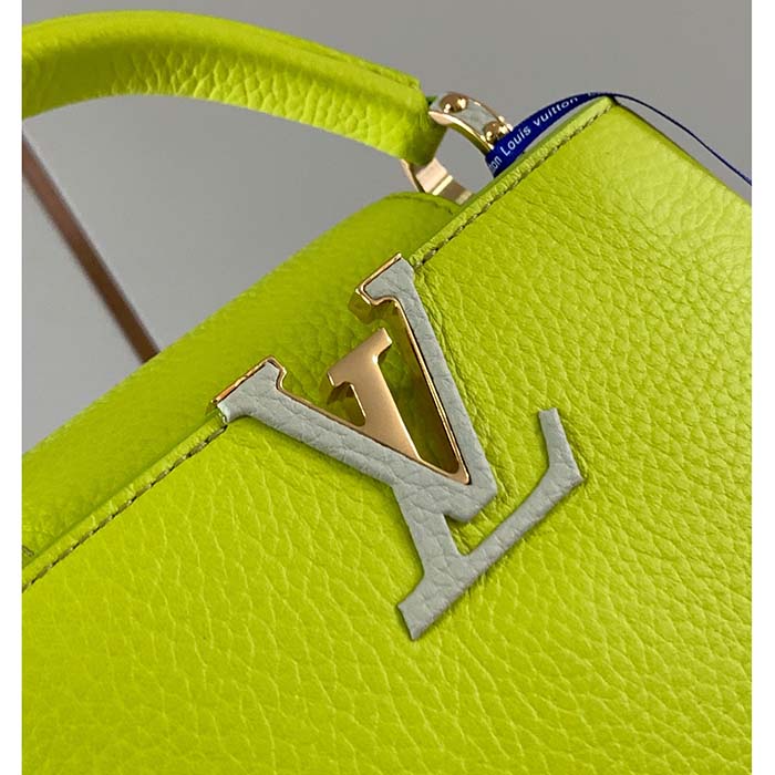 Louis Vuitton LV Women Capucines BB Handbag Cedrat Yellow Crème Nacré Taurillon Leather
